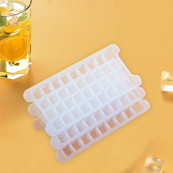 Hodwiequ Easy Release Ice Cube Tray With Lid And Bin, 2 Pack Ice Cube Trays For Freezer, 64 Pcs Ice Trays For Whiskey Cocktail, Tea, Coffee White 29X15X7Cm