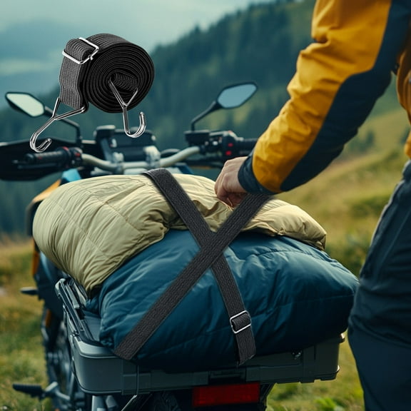 Hodwiequ Elastic Binding Strap Truck Binding Rope Super Strong Tensile Rope Binding Black A