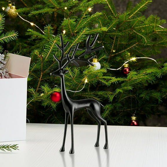 Hodwiequ European-Style Imitation Metal Deer Statue For Entryway Decor B