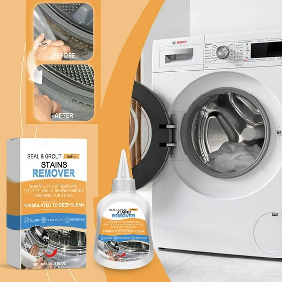 Hodwiequ Mold Stain Remover Gel Cleaner Heavy Duty Stain Cleaner For Front Loader Washing Machine Seal, Bathroom Grout, Shower, Caulk - Front Load Washer Cleaning Solution White Free Size