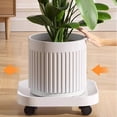 thumbnail image 1 of Hodwiequ Plastic Flower Pot Tray With Wheels Movable Base With Swivel Casters Four-Wheeled Drainage Tray White, 1 of 7