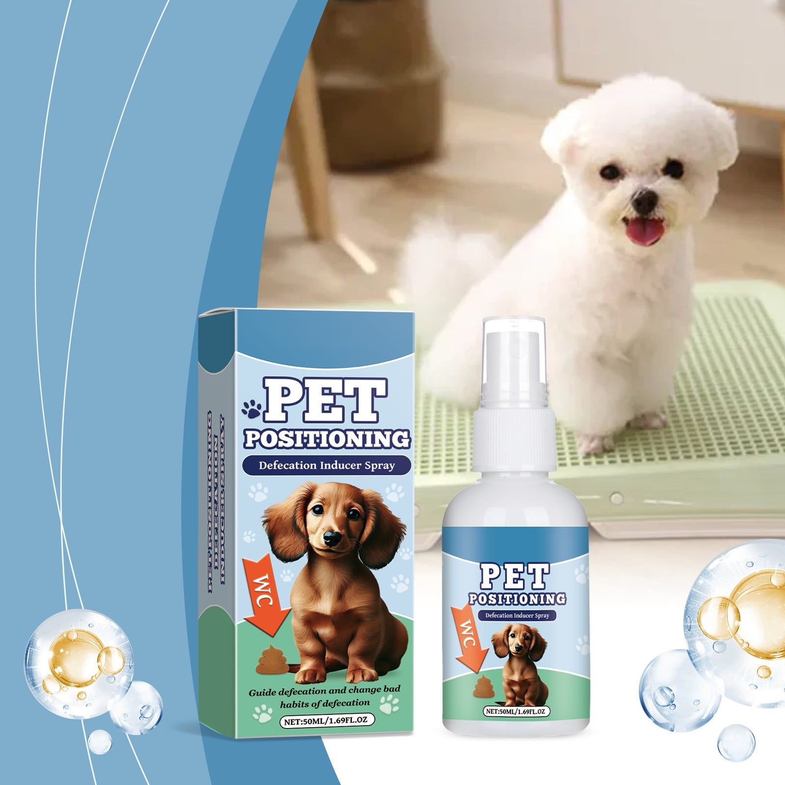 Dog Potty Trainer Spray, Dog Toilet Training Spray, Compact Safe met Mondstuk voor Honden Dog Potty Trainer Spray, Dog Toilet Training Spray, Compact Safe met Mondstuk voor Honden