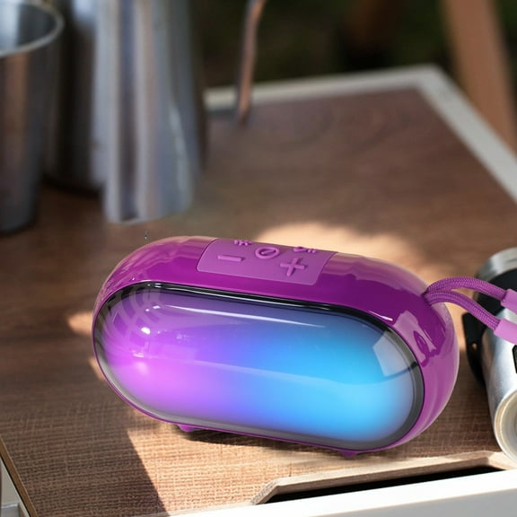 Hodwiequ Rgb Colorful High Battery Low Latency Bluetooth Multifunctional Wide Area Sound Effect 5.3 Bluetooth Speaker Purple