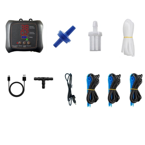 Hodwiequ Smart Automatic Watering System Self-Watering Plant Device Timer Drip Irrigation Kit Lazy Gardener Sprinkler Black D