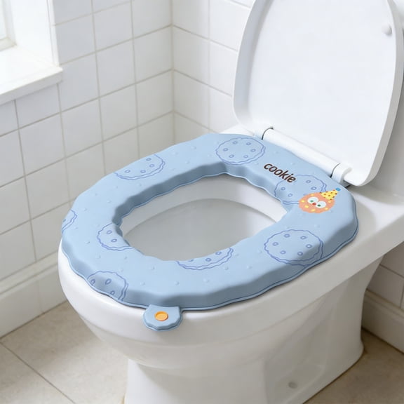 Hodwiequ Toilet Seat Cushion Suitable For Different Seasons Cushion Thick And Soft Can Washed Water And Wiped Dry Suitable For U Or V Or O Or Squares Closestool Blue Free Size