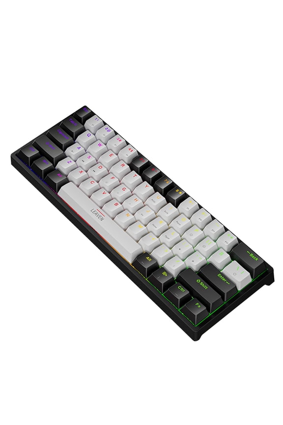 Wired 60 Mechanical Gaming Keyboard Rgb Backlit Compact 61 Keys Keyboard With Blue Switches For Pc White
