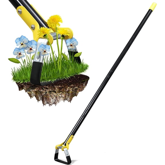 Hoe Garden Tool - Heavy Duty for Easy Weeding,30-54 Inch Long Handle Stirrup Hoes Gardening Tools,Scuffle Action Loop Flower Beds,Yards,Mulch Areas