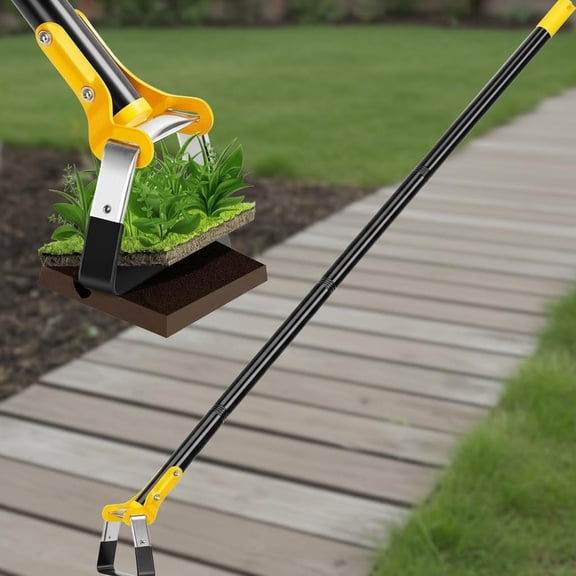 Hoe Garden Tool, Scuffle Garden Hoe for Weeding, Long Handle Heavy Duty Adjustable Hula Hoe, Gardening Stainless Steel Loop Stirrup Action Hoe