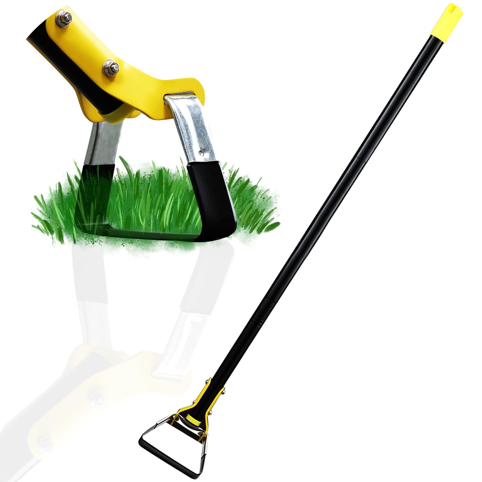 AEASKIEY Hula Hoe Weeder with 90inch Adjustable Long Handle, Garden Tools Hoe, Stirrup Hoe Tools for Garden