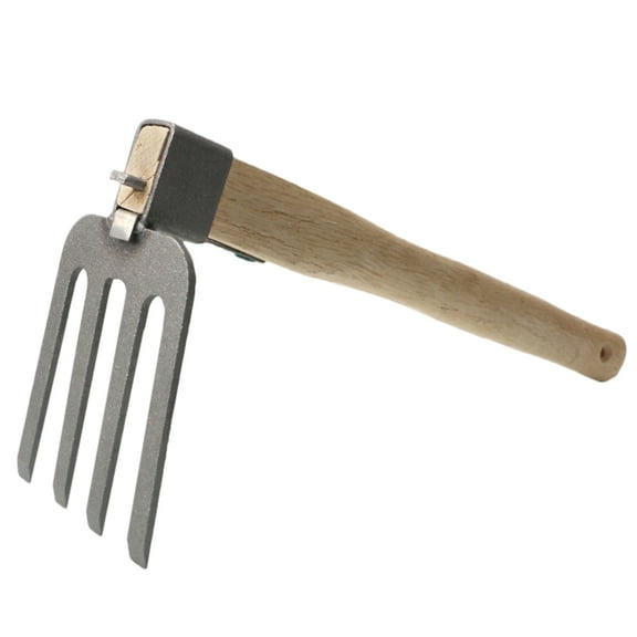 Raindrops Steel Garden Rake with Wood Handle for Weeding, Soil Aeration, and Effective Yard Cleanup Tasks