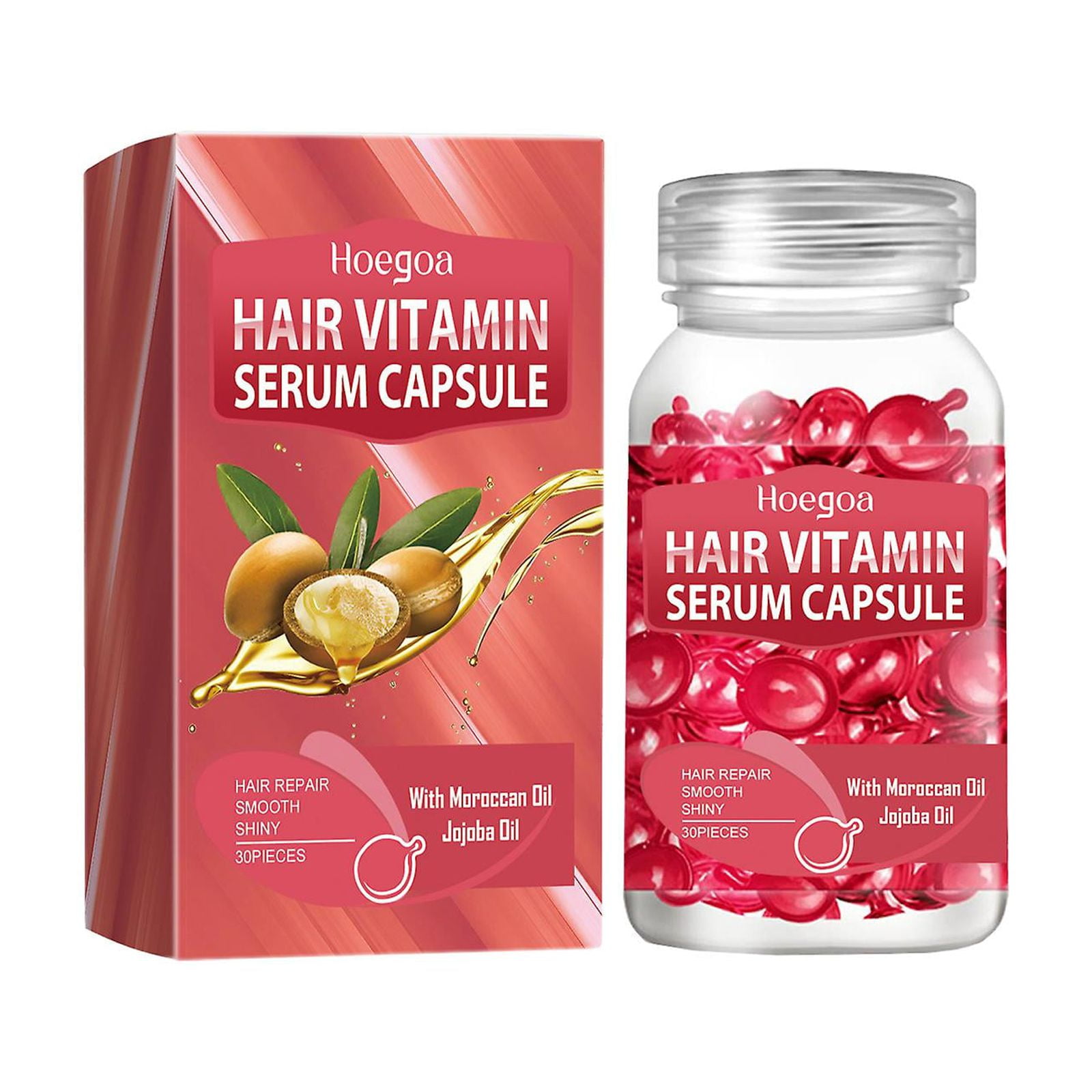 Hoegoa Pink Hair Essential Oil Treatment Capsules Improve Dry Hair, Maintain Hair, Remove