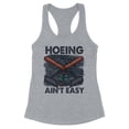 thumbnail image 1 of Hoeing Ain't Easy Tank Top Fitted Racerback Women's Medium Heather Grey, 1 of 5