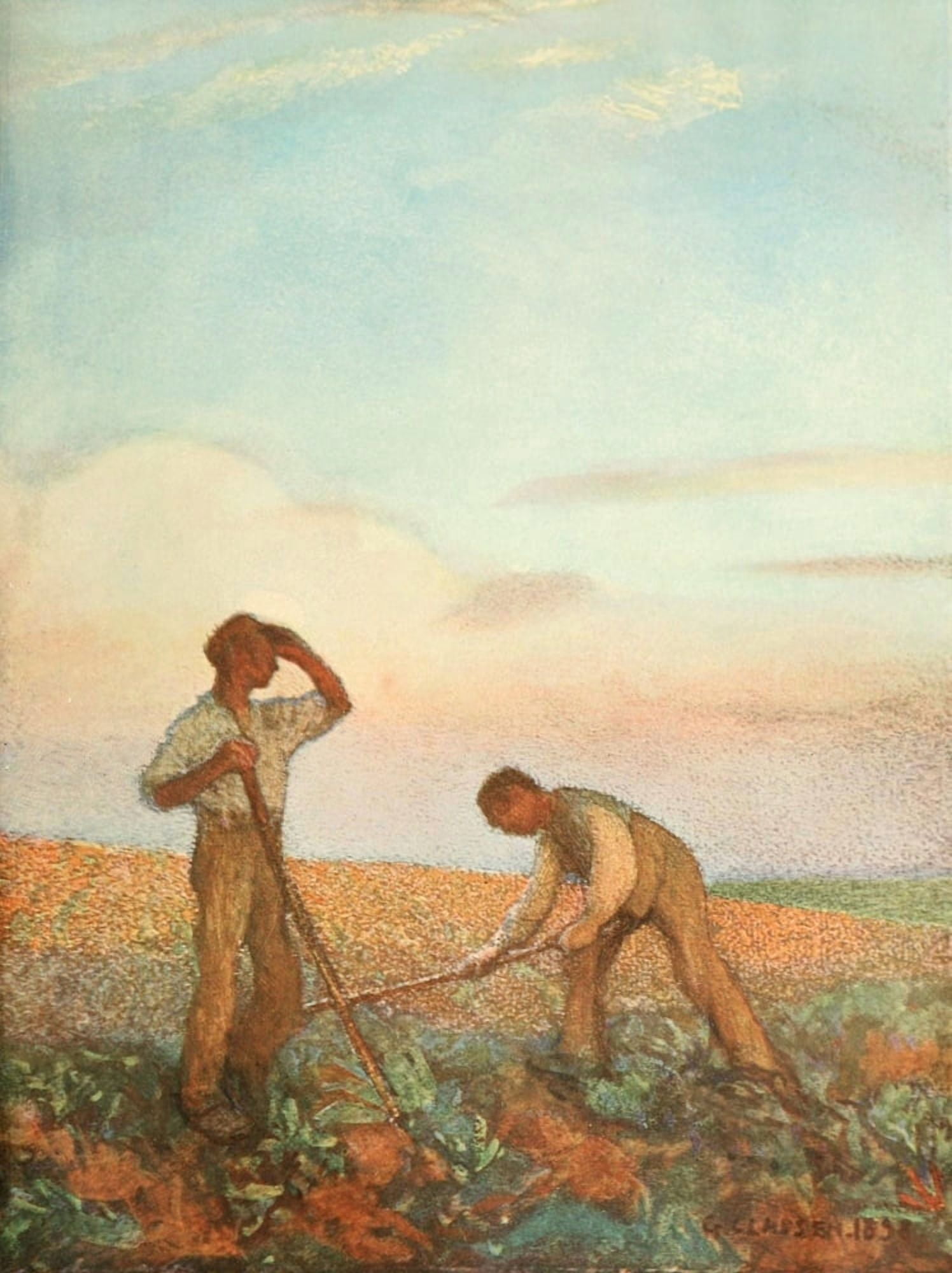 Hoeing Canvas Art - George Clausen (24 x 36)