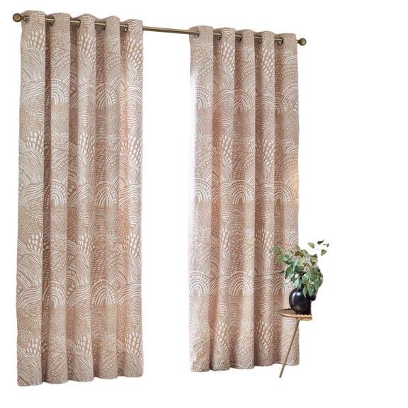 Hoem Nola Abstract Eyelet Curtains (Pack of 2)