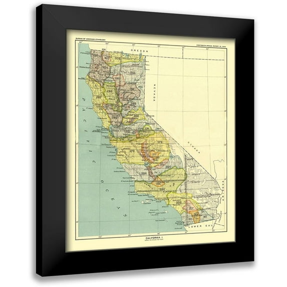 Hoen 12x14 Black Modern Framed Museum Art Print Titled - California - Hoen 1896