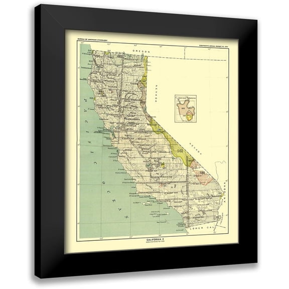 Hoen 12x14 Black Modern Framed Museum Art Print Titled - California - Round Valley Reservation - Hoen 1896
