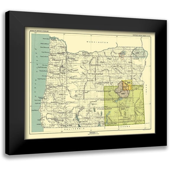 Hoen 14x12 Black Modern Framed Museum Art Print Titled - Oregon - Grande Ronde - Hoen 1896