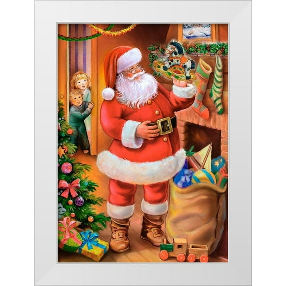 Hoenderkamp, Patrick 11x14 White Modern Wood Framed Museum Art Print Titled - Santa With Gifts