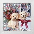 thumbnail image 1 of Hoenderkamp, Patrick 12x12 White Modern Wood Framed Museum Art Print Titled - Puppies in giftbox, 1 of 4