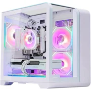 Hoengager Astral Mini Gaming PC -AMD Ryzen 5 7600X 6-Core 4.7 GHz-RTX 5060 8GB -32GB DDR5 RAM RAM-1TB PCIe SSD-RGB Fans-Windows 11 Desktop Computer