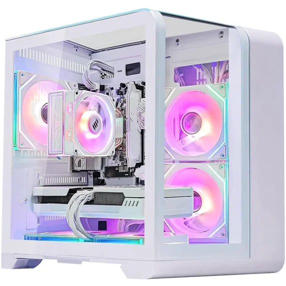 Hoengager Astral Mini Gaming PC -AMD Ryzen 7 7800X3D 8-Core 4.2 GHz -RTX 5070 12GB-32GB DDR5 RAM RAM-1TB PCIe SSD-RGB Fans-Windows 11 Desktop Computer