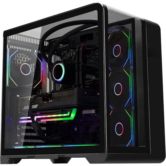 Hoengager Astral Plus Gaming PC -AMD Ryzen 7 9700X 3.8 GHz-Radeon RX 9060 XT 16GB -16GB DDR5 RAM-1TB PCIe SSD-Software-controlled ARGB -Windows 11