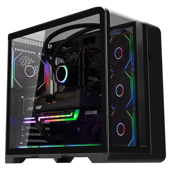 Hoengager Astral Plus Gaming PC -AMD Ryzen 5 9600X -Radeon RX 9060 XT 16GB -32GB DDR5-1TB PCIe and 2TB SSD-ARGB Software-Windows 11-Black