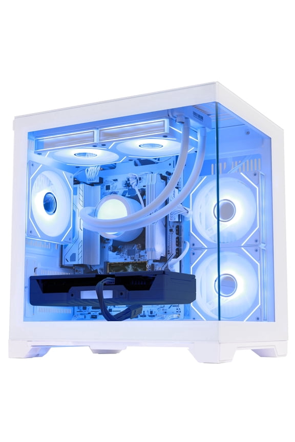 Gaming PC, AMD Ryzen 7 8700F, GeForce RTX 5050 8GB, 16GB DDR5, 1TB PCIe, 240mm AIO, Software-Controlled ARGB, Windows 11 Prebuilt PC-White
