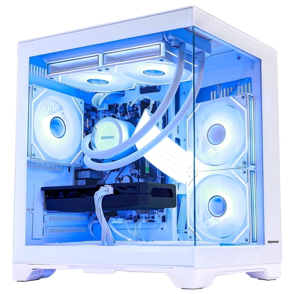 Hoengager Gaming PC -AMD Ryzen 5 5500 3.6 GHz-RX 6500 XT 4GB -16GB DDR4 RAM -1TB PCIe SSD -240 Liquid CoolerReady -RGB Fans-Windows 11Prebuilt Tower