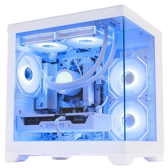 Hoengager Gaming PC AMD Ryzen 7 8700F - RTX 5070 12GB -32GB DDR5 RAM- 1TB PCIe SSD -Liquid Cooler-WIFI 650W PSU -Windows 11 Prebuilt PC -White