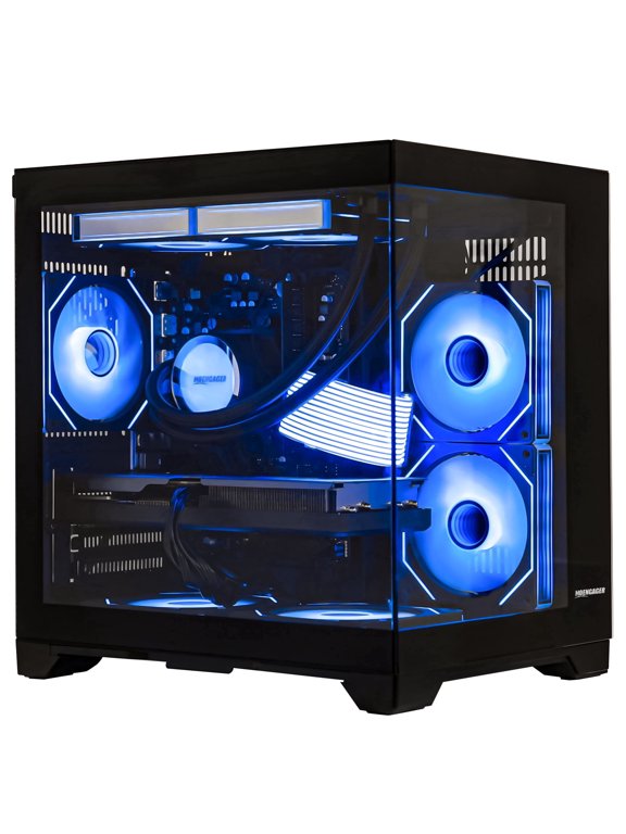 Gaming PC Desktop -AMD Ryzen 7 5700X, Radeon RX 6500XT 4GB, 16GB DDR4 RAM, 1TB PCIE SSD,240 AIO, Software-controlled ARGB,Windows 11 -BLACK