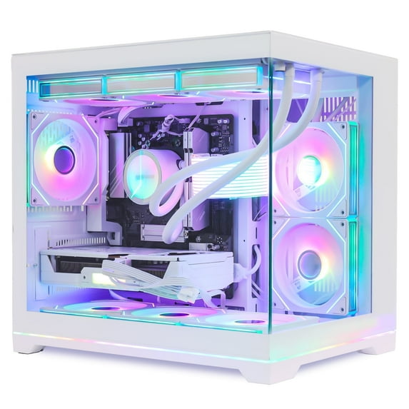 Hoengager Gaming PC Desktop AMD Ryzen 7 9800X3D Nvidia Geforce RTX 5060 Ti 16G 32GB DDR5 RAM 1TB PCIe +2TB SATA SSD 850W 80 Plus PSU, 360 AIO RGB Liquid Cooling WIFI&Bluetooth Windows 11 Pro -White