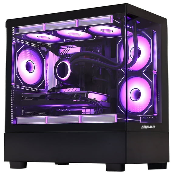 Hoengager Gaming PC -Intel Core i7-13700K -RTX 5060 Ti 8G -32GB DDR5 RAM 6000MHz-1TB PCIe SSD -RGB Fans-Windows 11 Desktop Computer-Black
