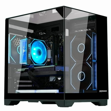 Hoengager Horizon Gaming PC -AMD Ryzen 7 5700X 8-Core 3.4 GHz -Intel Arc B580-16GB DDR4 RAM-1TB PCIe SSD-RGB Fans-Windows 11 Desktop Computer-Black