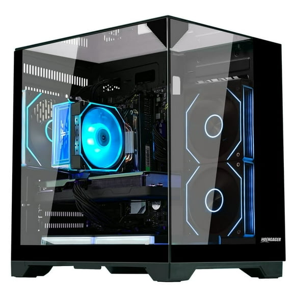 Hoengager Horizon Gaming PC -AMD Ryzen 7 5700X 8-Core 3.4 GHz -RTX 4060 8GB-16GB DDR4 RAM-1TB PCIe +1TB SATA SSD -WIFI &Bluetooth -RGB Fans-Windows 11 Pro Desktop Computer-Black