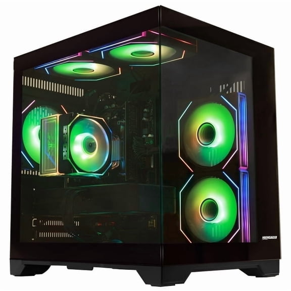 Hoengager King Gaming AMD Ryzen 5 5500 6-Core 3.6 GHz,Radeon RX 6500 XT 4GB, 16GB DDR4 RAM ,1TB PCIe SSD ,RGB FAN ,Windows 11 Prebuilt Gaming PC
