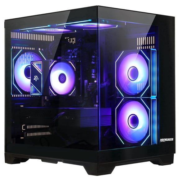 Hoengager King Gaming PC Desktop- AMD Ryzen 5 5500, Radeon RX 6500 XT 4GB, 16GB DDR4 ,1TB PCIe SSD ,ARGB Software ,Windows 11 Prebuilt Gaming PC