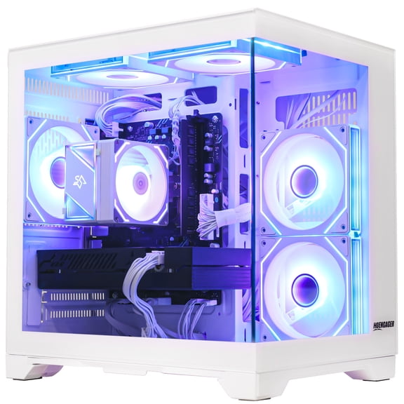 Hoengager King Gaming PC AMD Ryzen 5 5500 6-Core 3.6 GHz,Radeon RX 6500 XT 4GB, 16GB DDR4 ,1TB PCIe SSD ,ARGB Software, Windows 11 Prebuilt PC-White