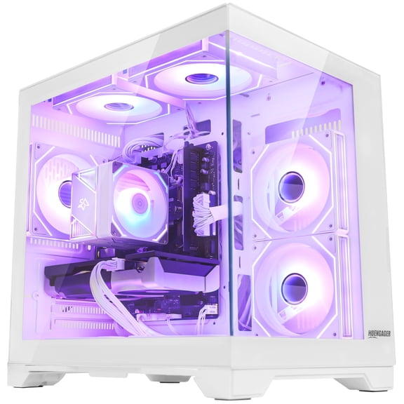 Hoengager King Gaming PC AMD Ryzen 5 5500 6-Core 3.6 GHz,Radeon RX 6500 XT 4GB, 16GB DDR4 RAM ,1TB PCIe SSD ,RGB FAN , Windows 11 Prebuilt PC