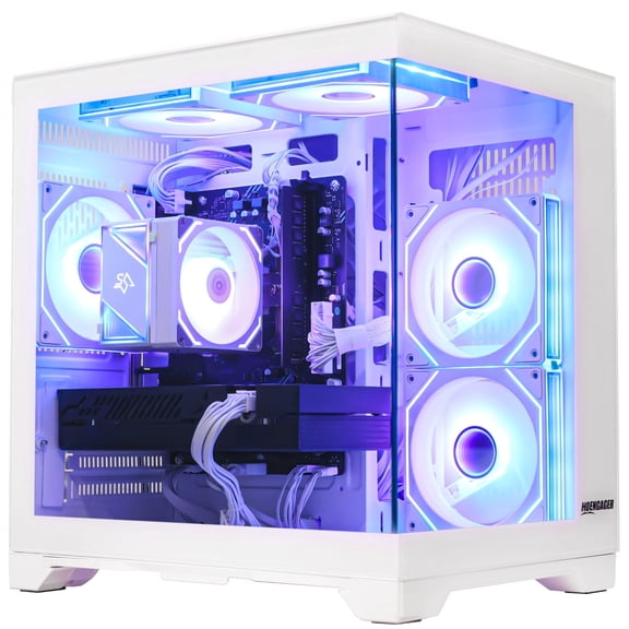 Hoengager King Gaming PC -AMD Ryzen 5 5600, Radeon RX 6600M 8GB, 16GB DDR4 ,1TB PCIe SSD ,ARGB Software , Wi-Fi&BT, Windows 11 Prebuilt PC-White