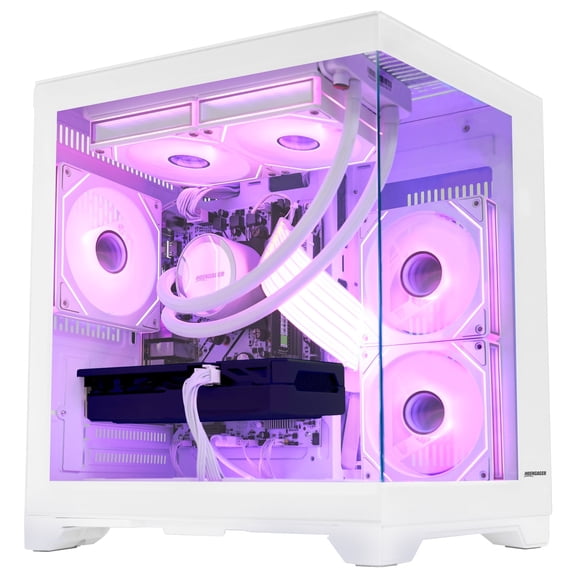 Hoengager Panorama Gaming PC -AMD Ryzen 7 5700X 3.4GHz ,GeForce RTX 3050 6G,16GB DDR4 ,1TB M.2 and 2TB SSD, Liquid Cooler,Windows 11 Desktop Computer