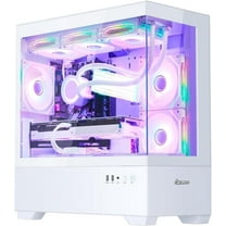 Hoengager Ocean Park Gaming PC Desktop-AMD Ryzen 7 5700X 3.4 GHz 8-Core, 32GB DDR4 RAM,1TB PCI-E SSD, RTX 4060 8G, 360 Liquid-Cooled,RGB Fans, WIFI &Bluetooth ,Win 11 Pro 64bit -White