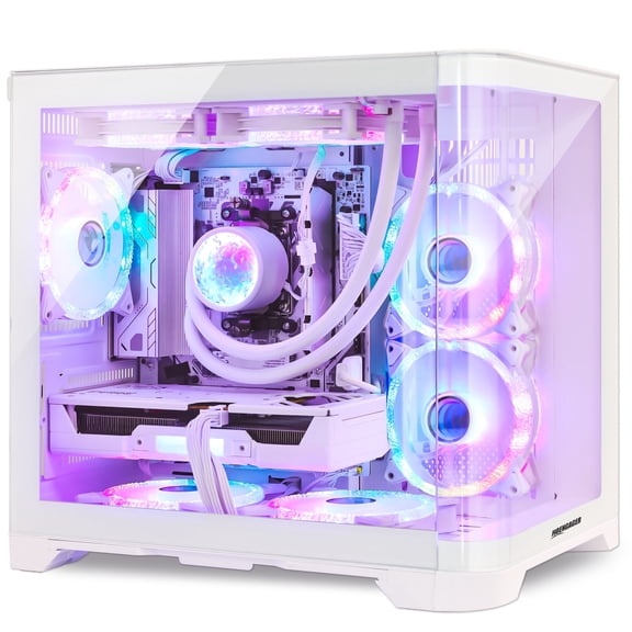 Hoengager Poseidon Gaming PC AMD Ryzen 5 9600X 6-Core 3.9 GHz, Radeon RX 9060 XT 16GB, 32GB DDR5 RAM, 1TB PCIe SSD, AIO RGB Luqid Cooler, Windows 11