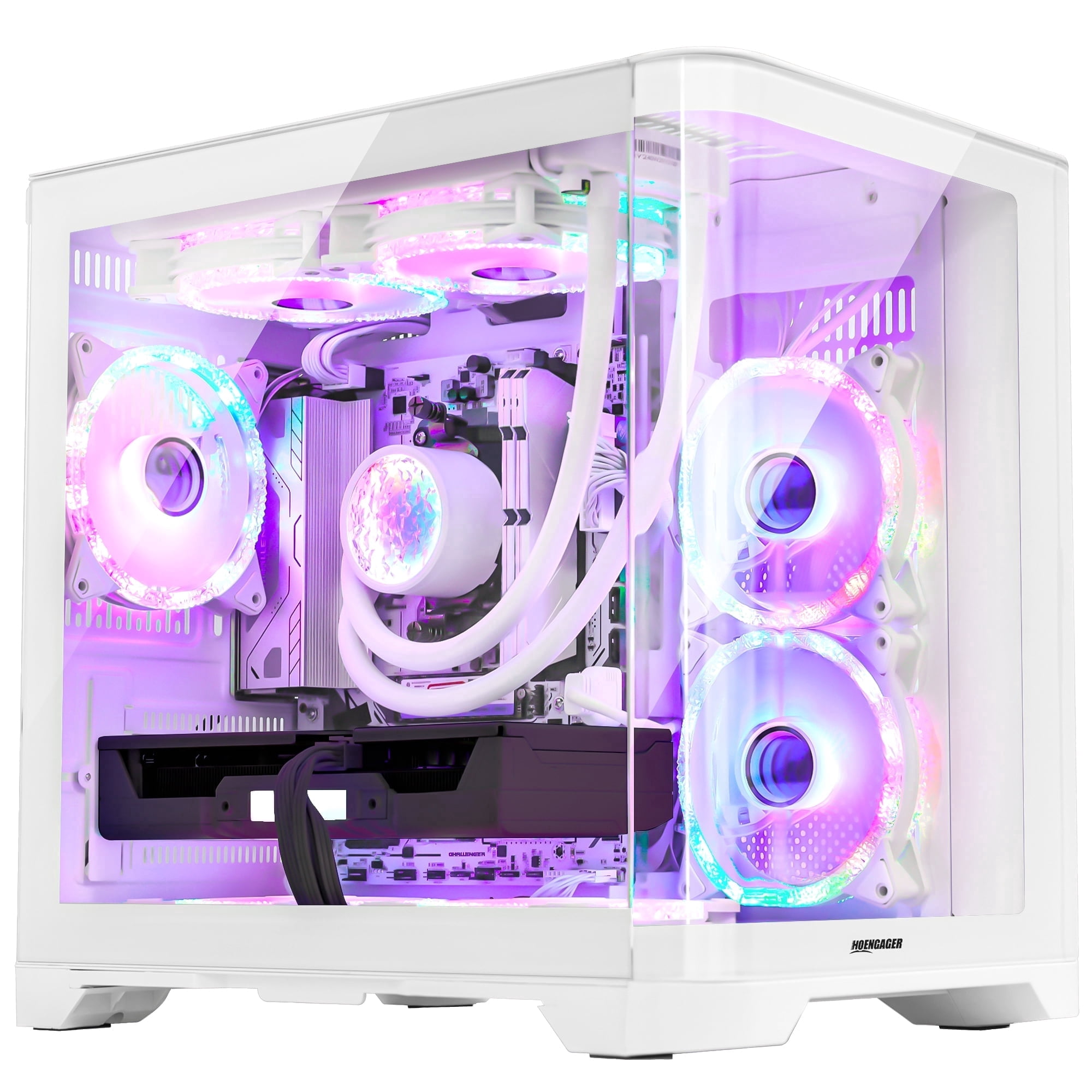 Hoengager Poseidon Gaming PC -AMD Ryzen 7 7800X3D 4.2 GHz, RTX 3060 12GB, 16GB DDR5, 1TB PCIe SSD, Liquid Cooler, Software-Controlled ARGB, Windows 11