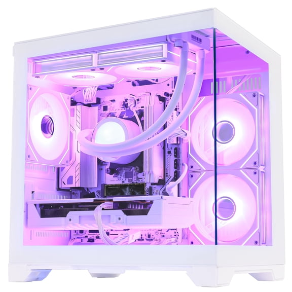 Hoengager RTX 5070 12GB Gaming PC - AMD Ryzen 7 7800X3D, 32GB DDR5 RAM, 1TB PCIe SSD, 240 Liquid Cooler, Software-controlled ARGB, Windows 11 -White