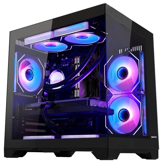 Hoengager RTX 5070 12GB Gaming PC Desktop - AMD Ryzen 5 9600X 6-Core 3.9 GHz, 32GB DDR5 RAM, 1TB PCIe SSD, Windows 11 -RGB Prebuilt Computer