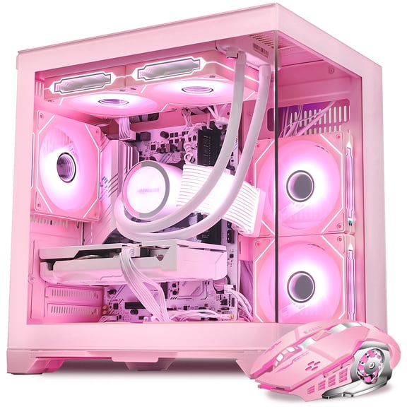 Hoengager RTX 5070 12GB Gaming PC Desktop - AMD Ryzen 7 5700X 3.4 GHz, 32GB DDR4 RAM, 1TB PCIe SSD, Windows 11 -RGB Prebuilt Computer