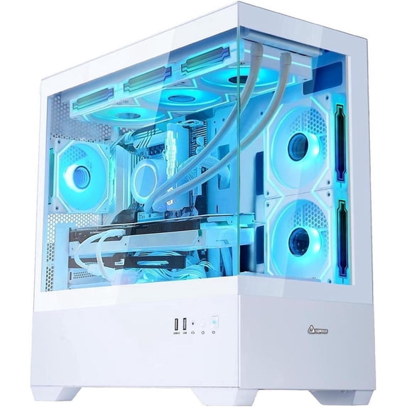 Hoengager Sunshine Gaming PC Intel Core i5-12600K 3.7 GHz , NVIDIA RTX 4070 TI SUPER 16G ,16GB DDR4 RAM 3200MHz,1TB PCIe +1TB SATA SSD, Wi-Fi ,Bluetooth,HDMI ,Windows 11 Pro 64-bit Desktop-White