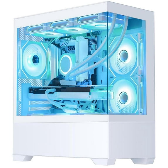 Hoengager Sunshine Gaming PC Intel Core i5-12600KF 10-Core (6P+4E) 3.7 GHz,RTX 5070 12G , 32GB DDR5 RAM 6000MHz,1TB PCIe +4TB SATA SSD, WIFI&Bluetooth Windows 11 Pro-White