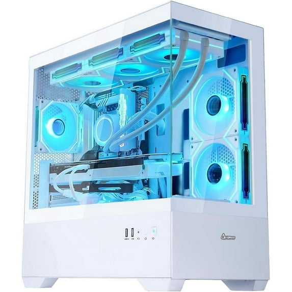 Hoengager Sunshine Gaming PC Intel Core i5-13600K 3.5 GHz, Radeon RX 7900 XT 20G ,16GB DDR4 RAM 3200MHz,1TB PCIe +2TB SATA SSD, Wi-Fi ,Bluetooth,HDMI ,Windows 11 Pro 64-bit Desktop-White